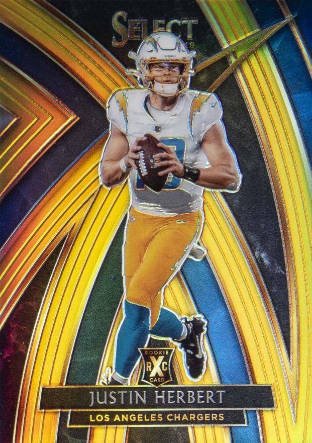 2019 Panini Select 2020 Xrc Prizm Redemption Justin Herbert #303 Football Card