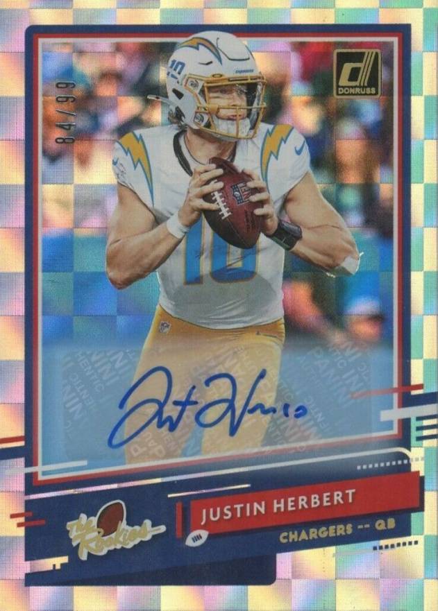 2020 Panini Donruss The Rookies Justin Herbert #TR-JH Football Card