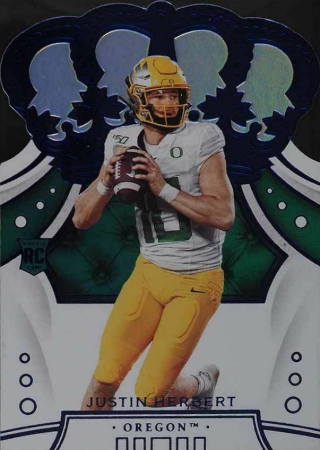 2020 Panini Chronicles Draft Picks Crown Royale Justin Herbert #14 Football Card