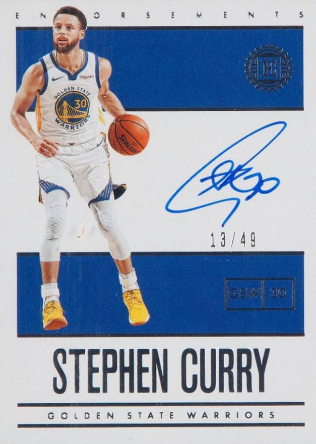 2019 Panini Encased Endorsements Autographs Stephen Curry #ENSCY Basketball Card