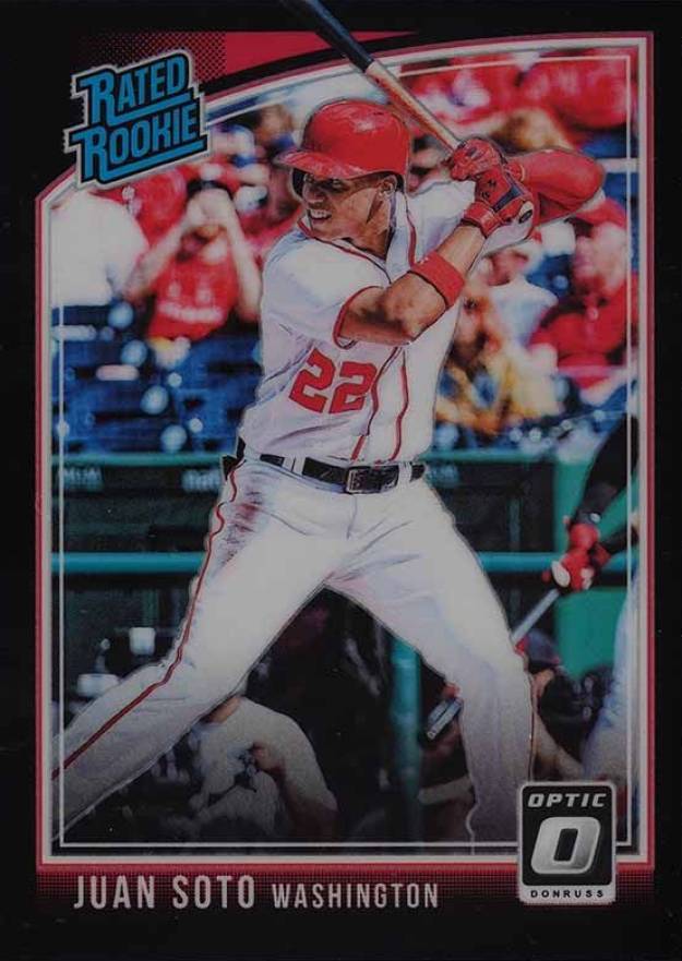 2018 Panini Chronicles Donruss Optic Rated Rookies Juan Soto #181 Baseball Card