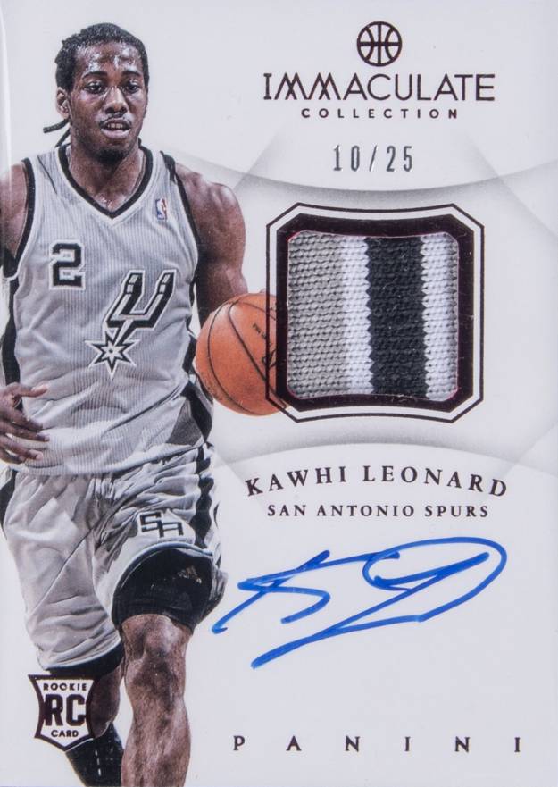 2012 Panini Immaculate Collection Autograph Patch Kawhi Leonard #AP-KL Basketball Card