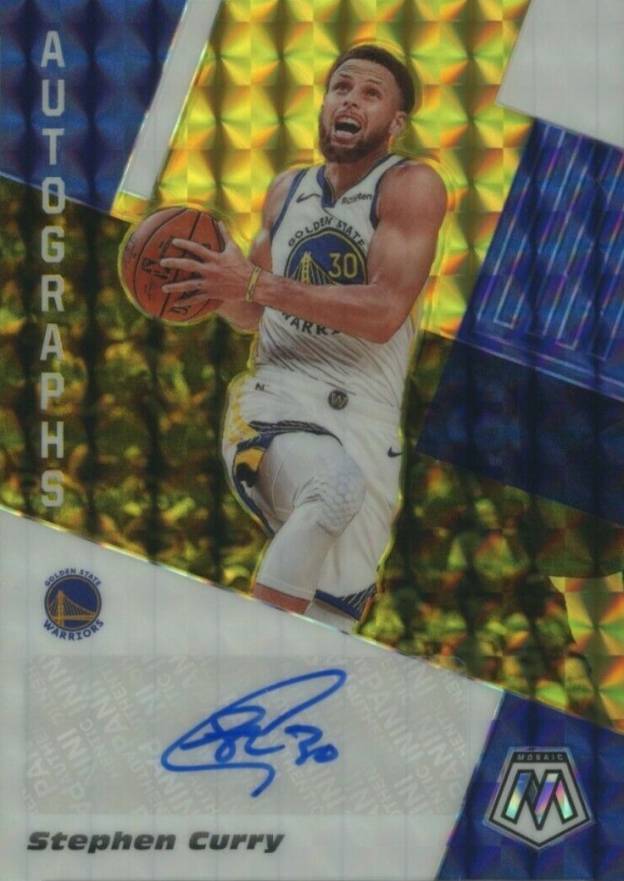 2019 Panini Mosaic Autographs Mosaic Stephen Curry #AMSCY Basketball Card