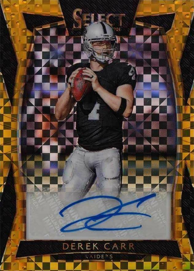 2016 Panini Select Signatures Derek Carr #SDC Football Card