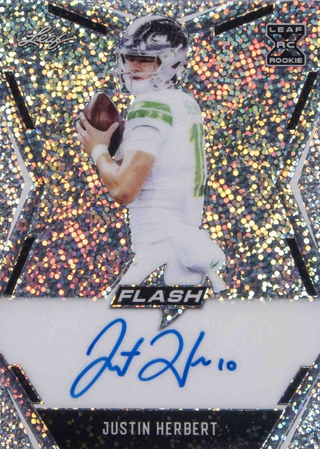 2020 Leaf Flash Autographs Justin Herbert #BAJH2 Football Card