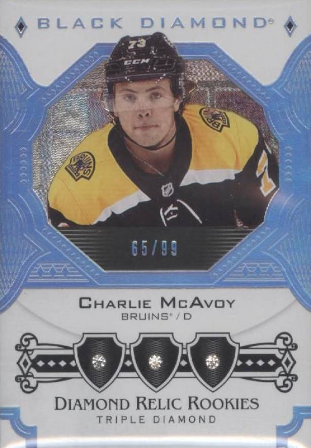 2017 Upper Deck Black Diamond Diamond Relic Rookies Charlie McAvoy #BDRCM Hockey Card