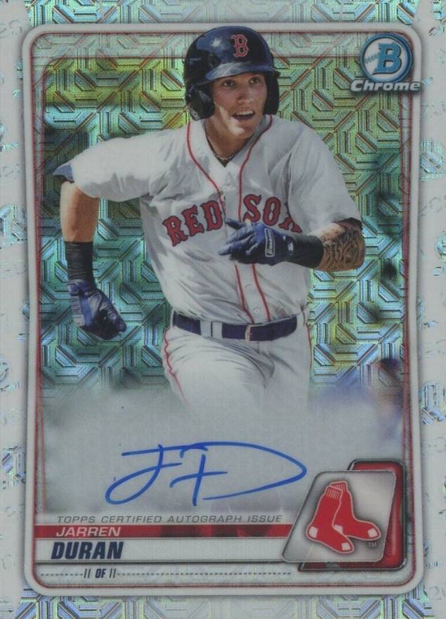 2020 Bowman Chrome Mega Box Autographs Jarren Duran #BCMAJDU Baseball Card