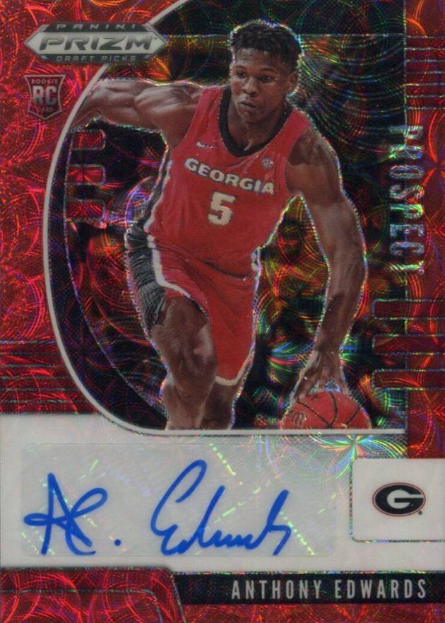 2020 Panini Prizm Draft Picks Prospects Autograph Anthony Edwards #PAAE Basketball Card