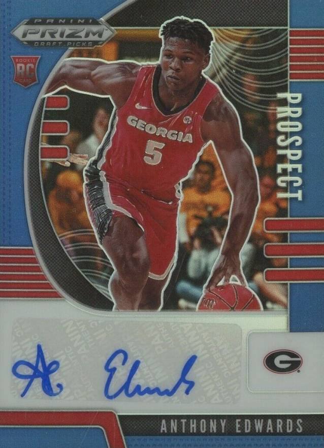 2020 Panini Prizm Draft Picks Prospects Autograph Anthony Edwards #PAAE Basketball Card