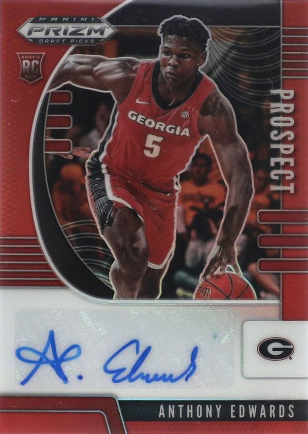 2020 Panini Prizm Draft Picks Prospects Autograph Anthony Edwards #PAAE Basketball Card