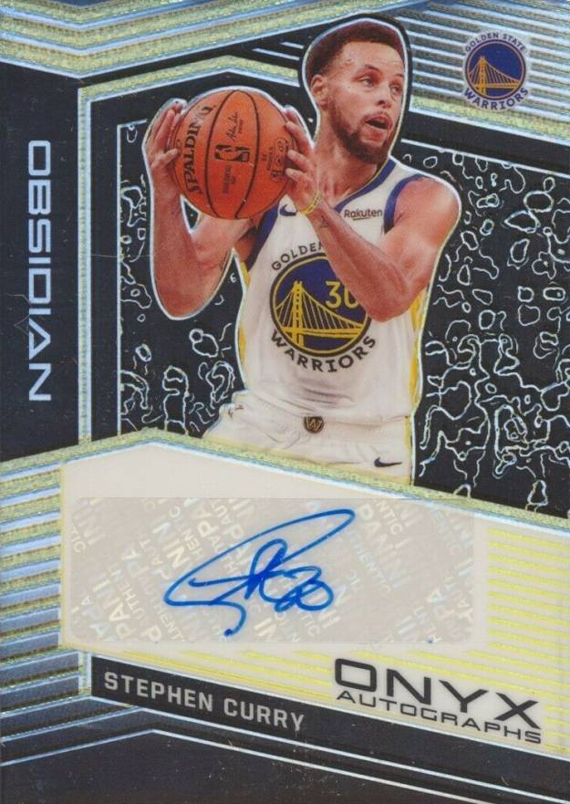 2019 Panini Obsidian Onyx Autographs Stephen Curry #OASCY Basketball Card