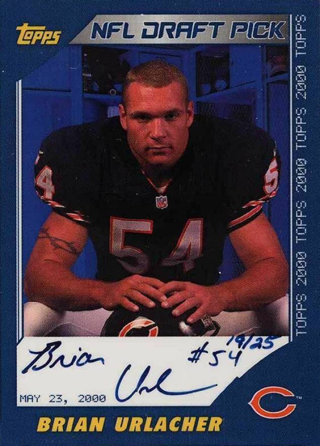 2000 Topps Rookie Premier Autograph Brian Urlacher #BU Football Card