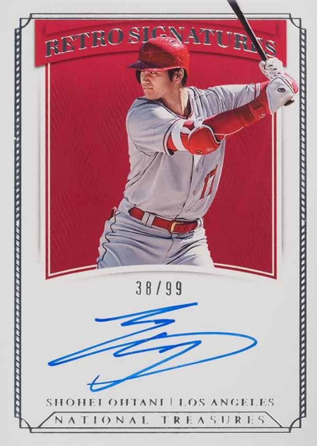 2019 Panini National Treasures Retro Signatures Shohei Ohtani #RS-SO Baseball Card