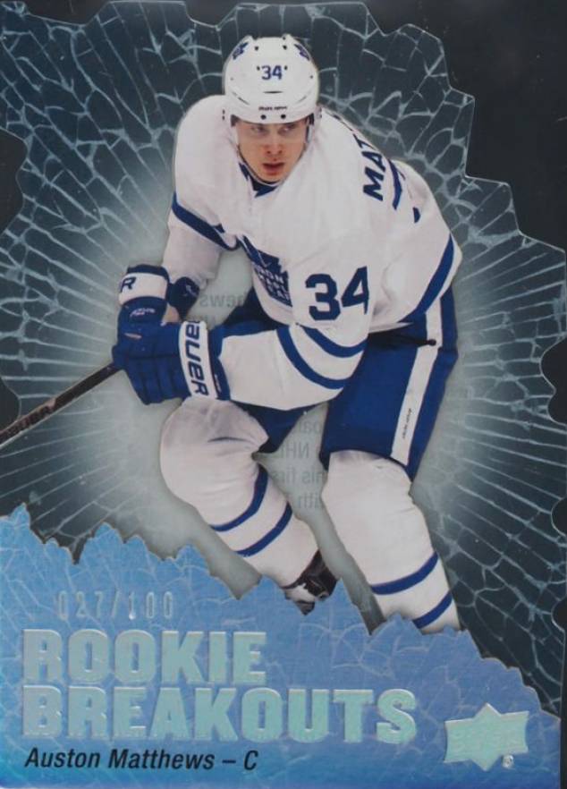 2016 Upper Deck Rookie Breakouts Auston Matthews #RB28 Hockey Card