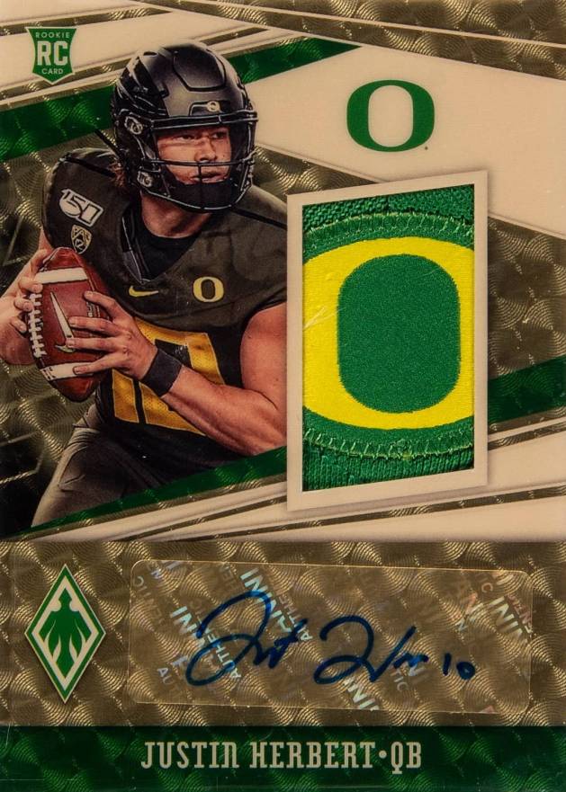 2020 Panini Chronicles Draft Picks Phoenix Patch Autographs Justin Herbert #2 Football Card