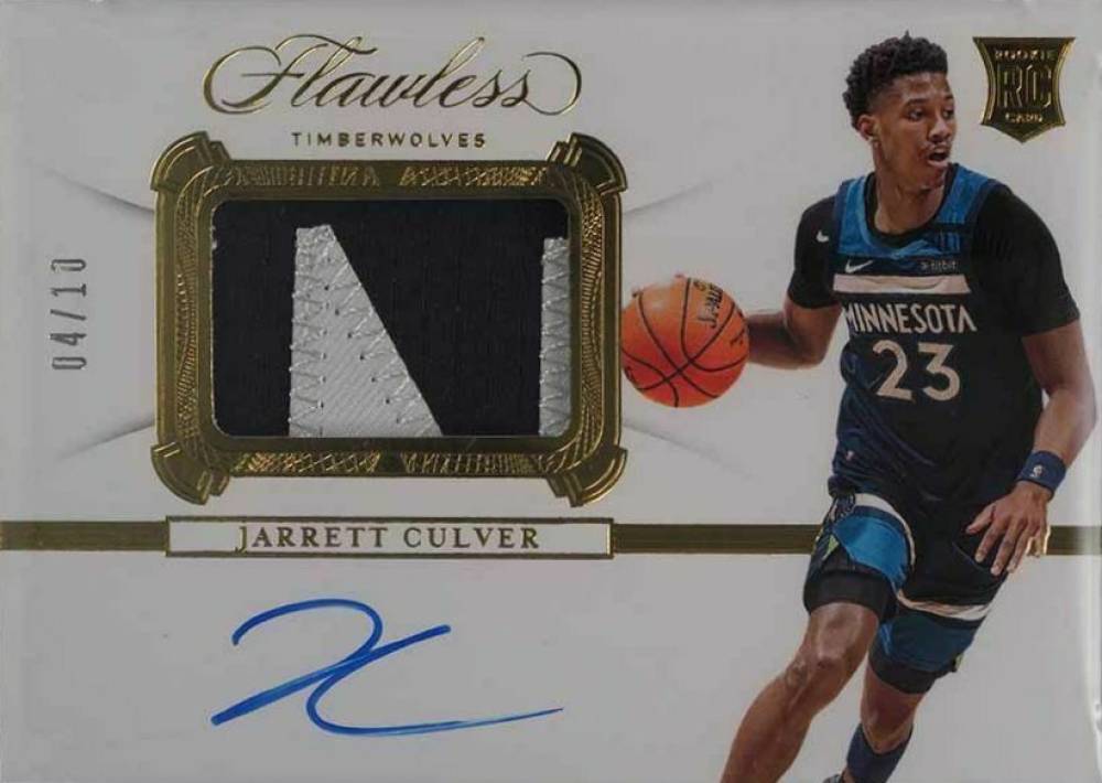 2019 Panini Flawless Signatures Prime Materials Jarrett Culver #SPJCV Basketball Card