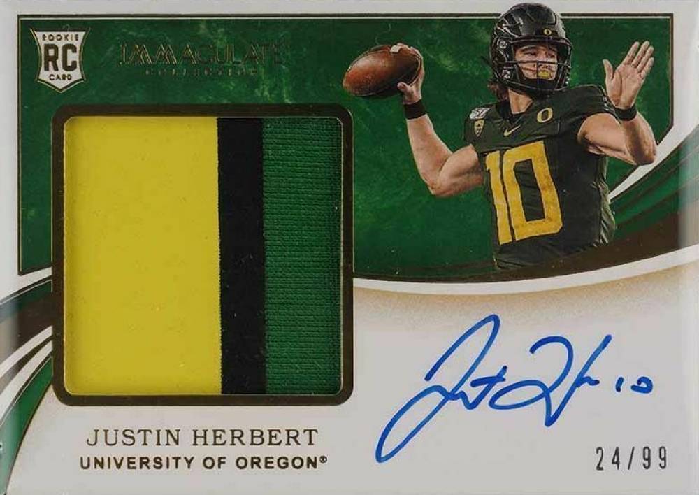 2020 Panini Immaculate Collegiate Justin Herbert #104 Football Card