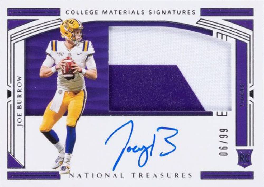 2020 Panini National Treasures Collegiate Joe Burrow #102 Football Card