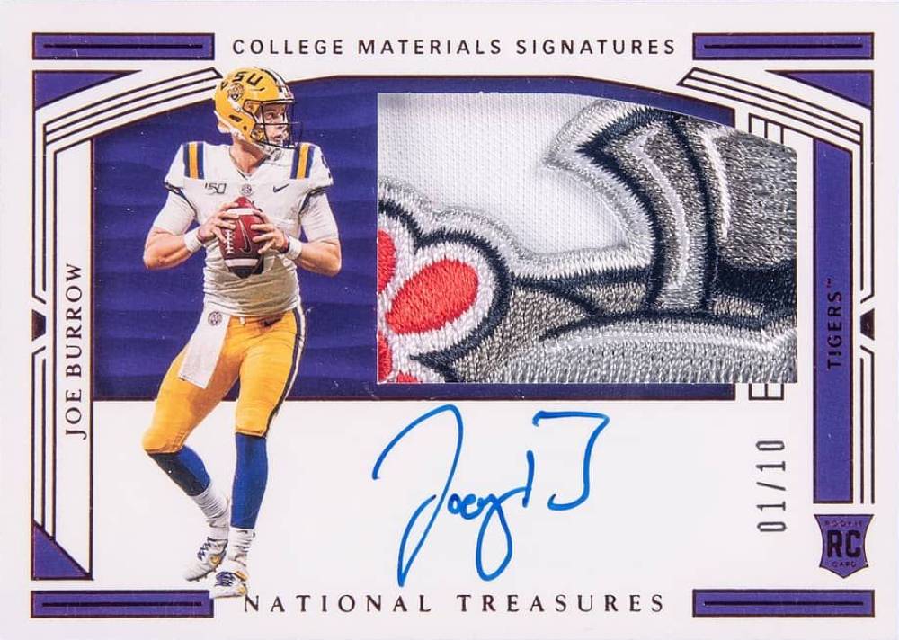 2020 Panini National Treasures Collegiate Joe Burrow #102 Football Card