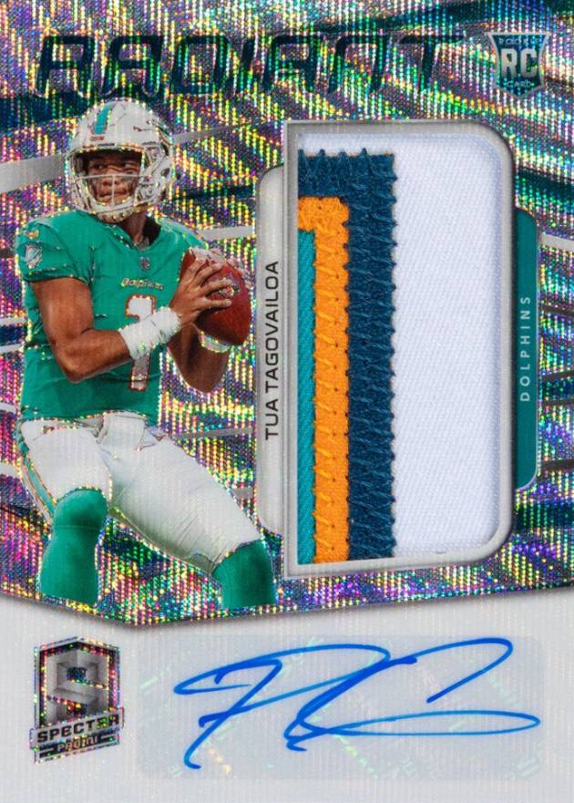 2020 Panini Spectra Radiant Rookie Patch Signatures Tua Tagovailoa #1 Football Card