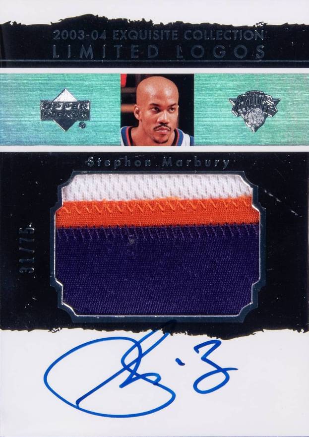 2003 UD Exquisite Collection Limited Logos Stephon Marbury #LL-ST Basketball Card