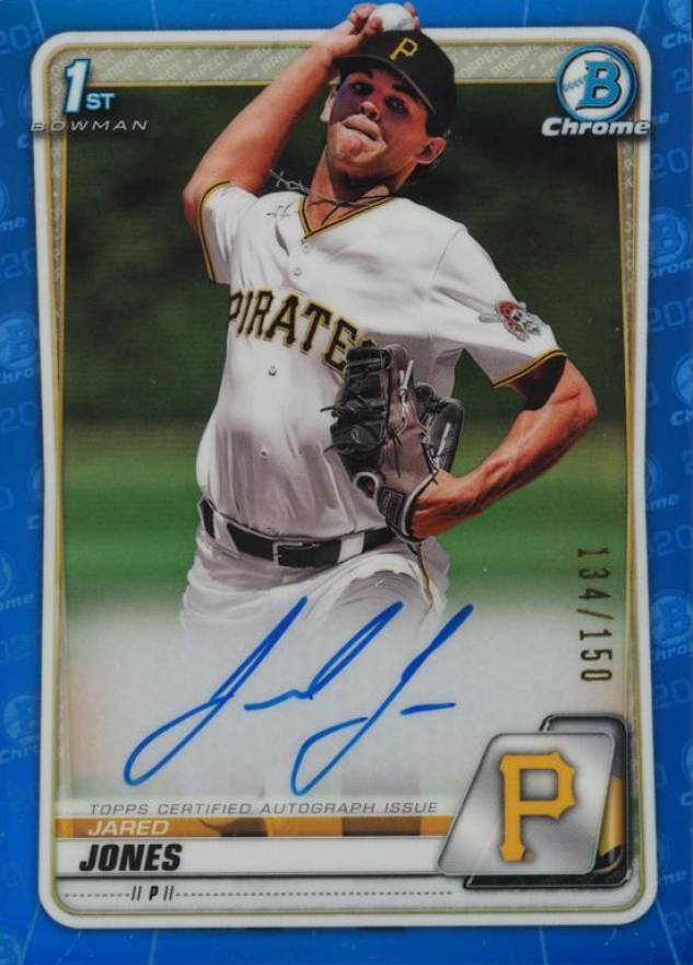 2020 Bowman Draft Chrome Draft Picks Autographs Jared Jones #CDAJJ Baseball Card