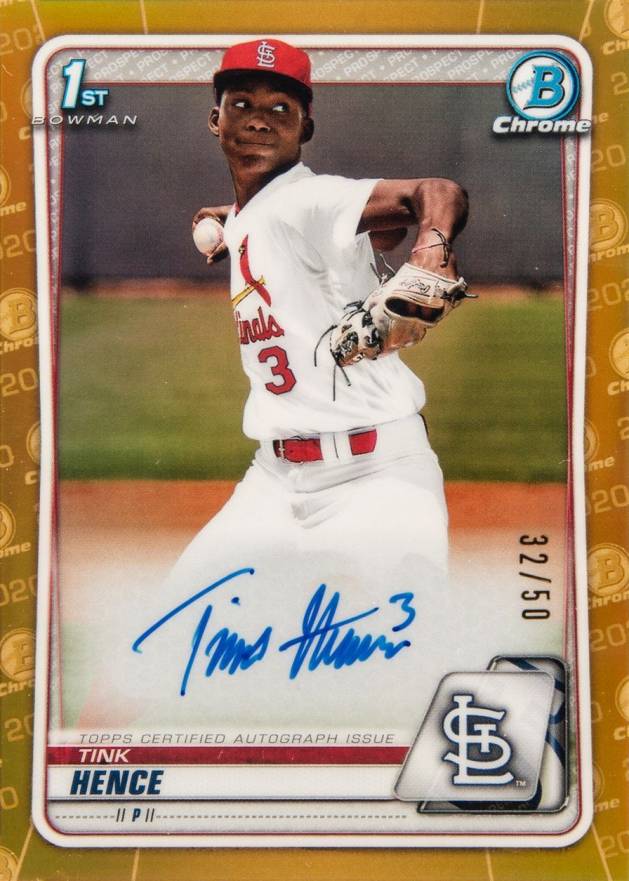 2020 Bowman Draft Chrome Draft Picks Autographs Tink Hence #CDAMH Baseball Card