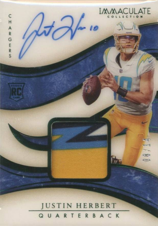 2020 Panini Immaculate Collection Justin Herbert #103 Football Card