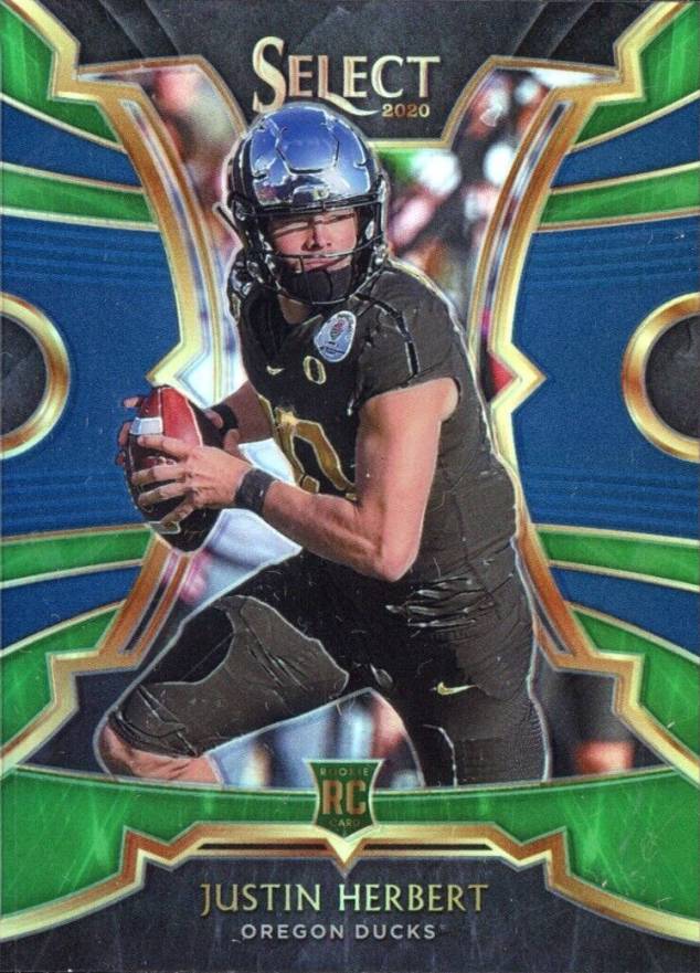 2020 Panini Chronicles Draft Picks Select Justin Herbert #4 Football Card