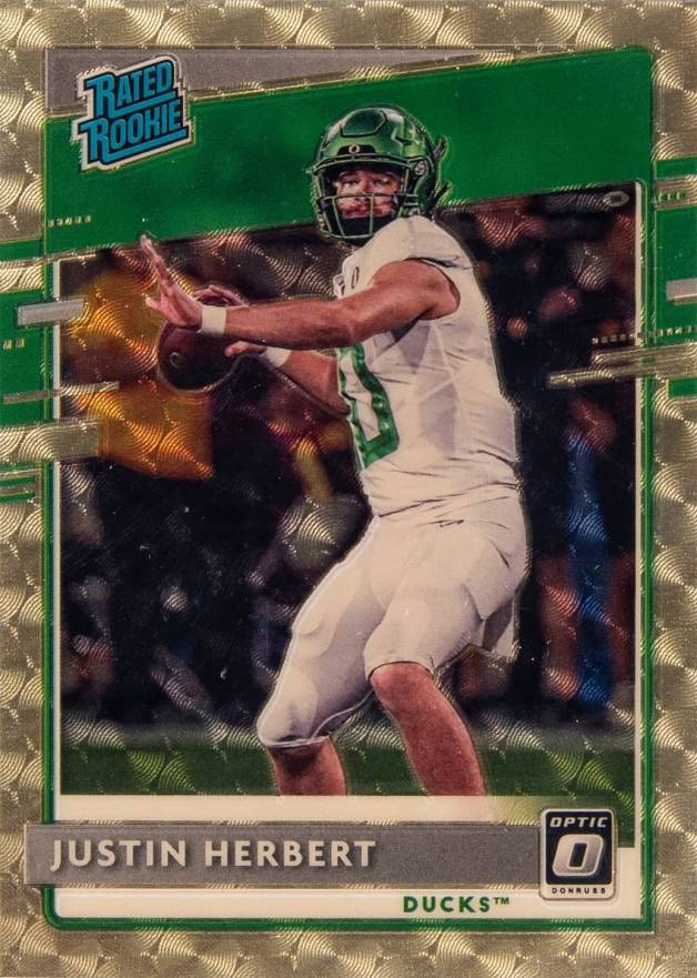 2020 Panini Chronicles Draft Picks Donruss Optic Rated Rookies Justin Herbert #4 Football Card