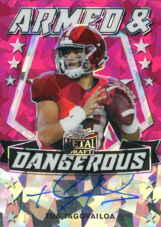 2020 Leaf Metal Draft Armed & Dangerous Autographs Tua Tagovailoa #ADTT1 Football Card