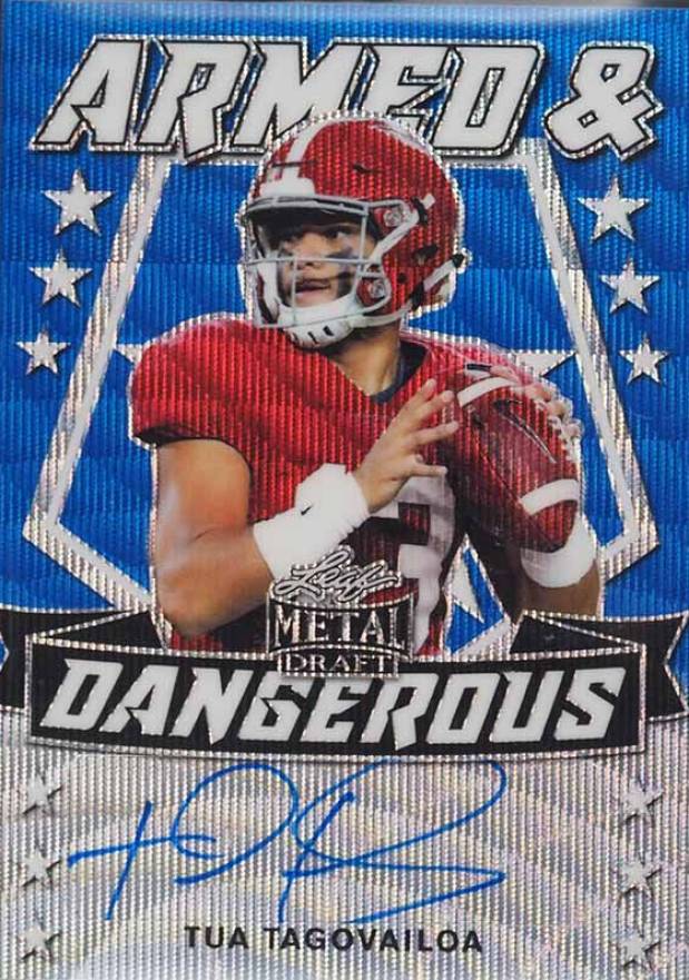 2020 Leaf Metal Draft Armed & Dangerous Autographs Tua Tagovailoa #ADTT1 Football Card