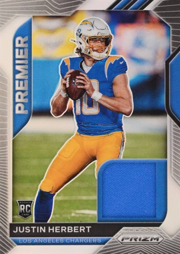 2020 Panini Prizm Premier Jerseys Relics Justin Herbert #29 Football Card