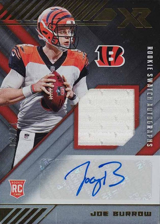 2020 Panini XR Rookie Swatch Autographs Joe Burrow #RSAJB Football Card