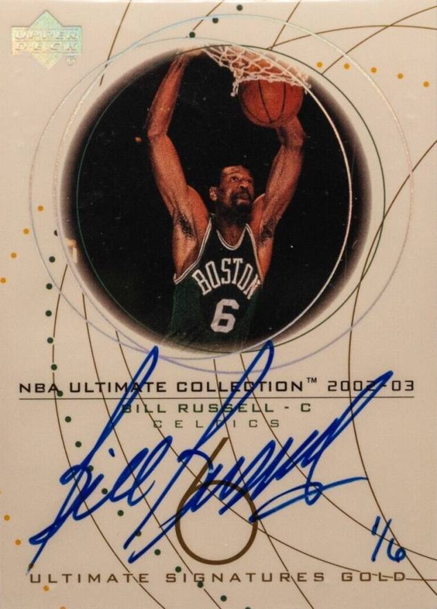 2002 Ultimate Collection Ultimate Signatures Bill Russell #BR-S Basketball Card