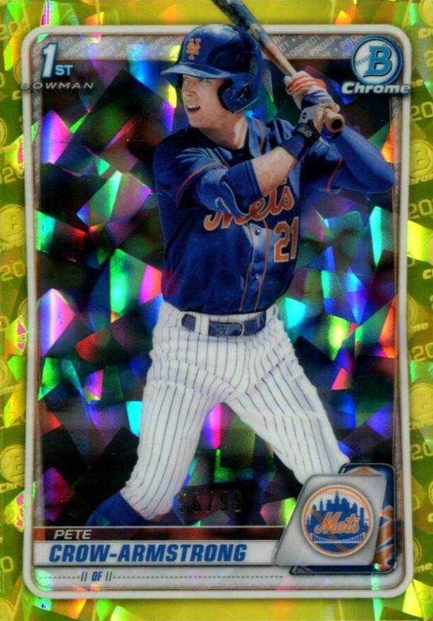 2020 Bowman Draft Chrome Sapphire Edition Pete Crow-Armstrong #BD72 Baseball Card