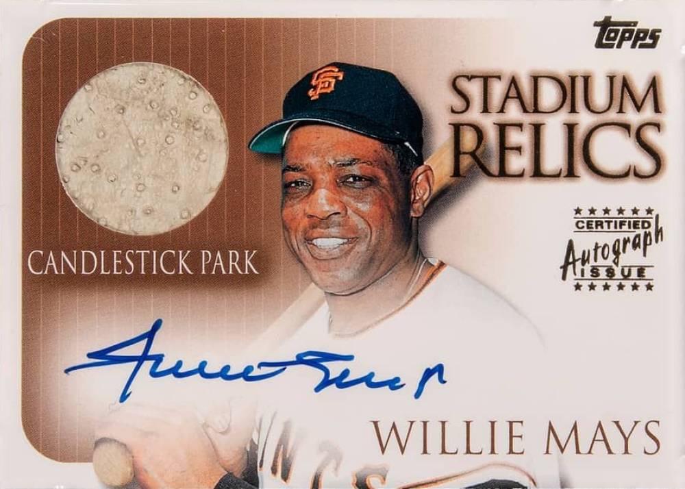 2000 Topps Stadium Relics Autograph Willie Mays #SR5 Baseball Card