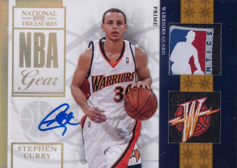 2009 Playoff National Treasures NBA Game Gear Stephen Curry #11 Basketball Card