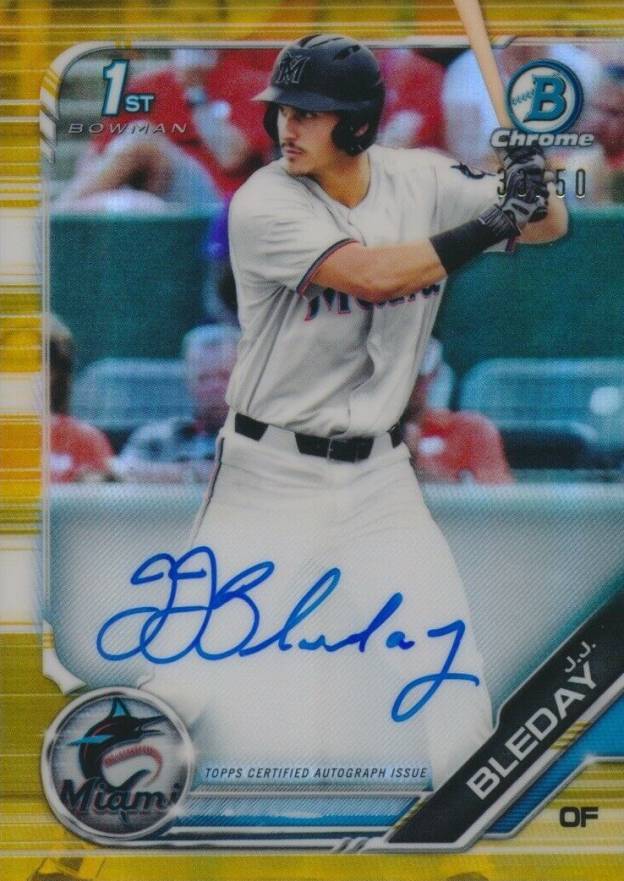 2019 Bowman Draft Chrome Draft Picks Autograph J.J. Bleday #CDAJJB Baseball Card