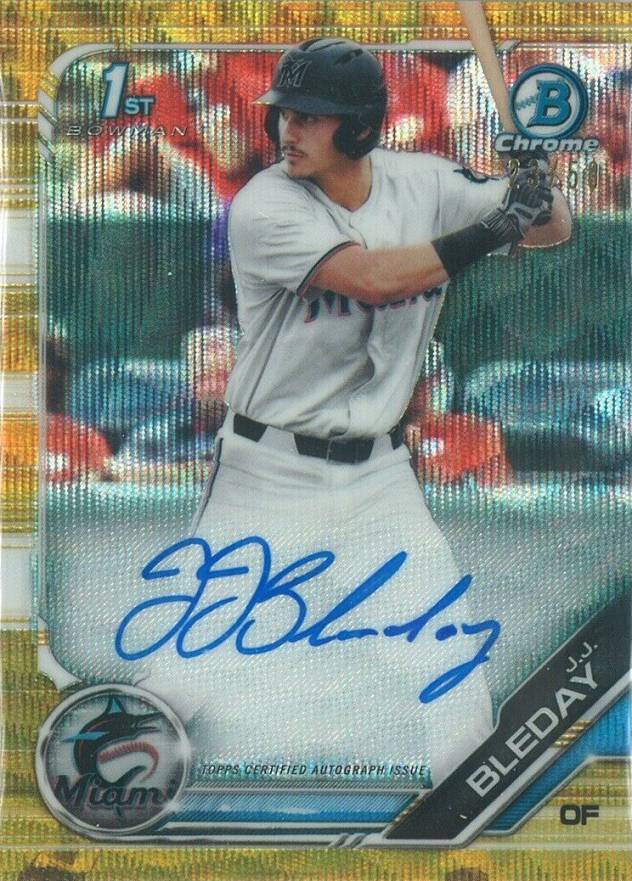 2019 Bowman Draft Chrome Draft Picks Autograph J.J. Bleday #CDAJJB Baseball Card