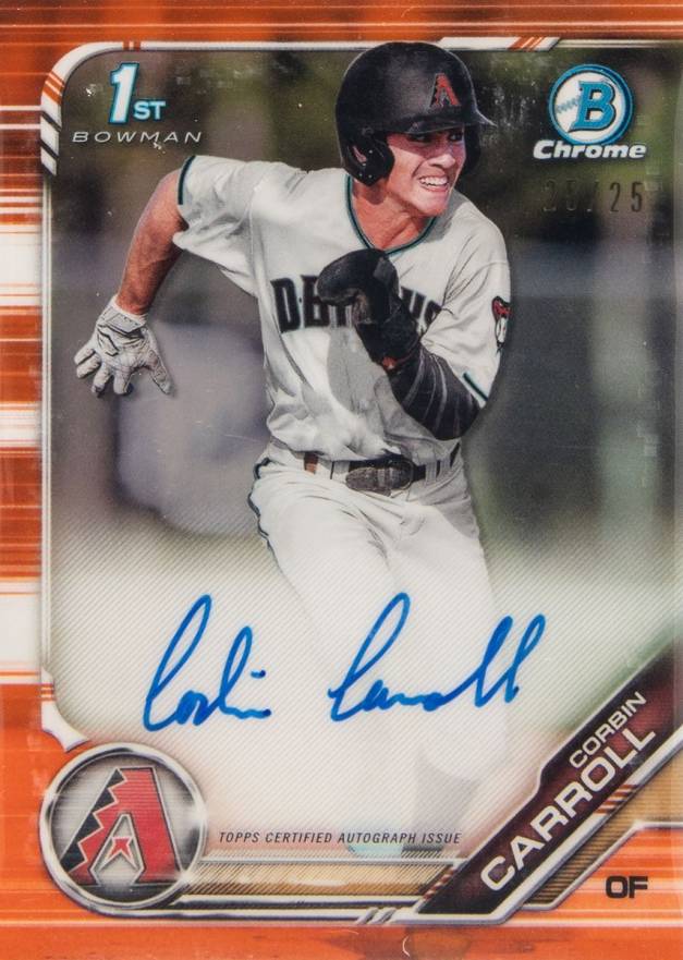 2019 Bowman Draft Chrome Draft Picks Autograph Corbin Carroll #CDACC Baseball Card