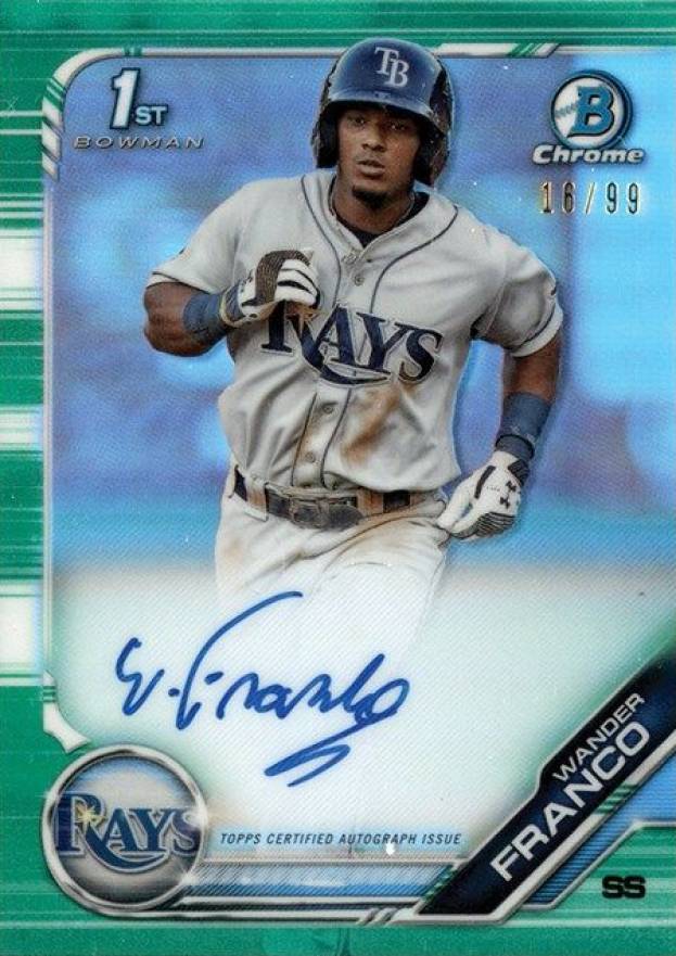 2019 Bowman Prospect Autographs Chrome Wander Franco #WF Baseball Card