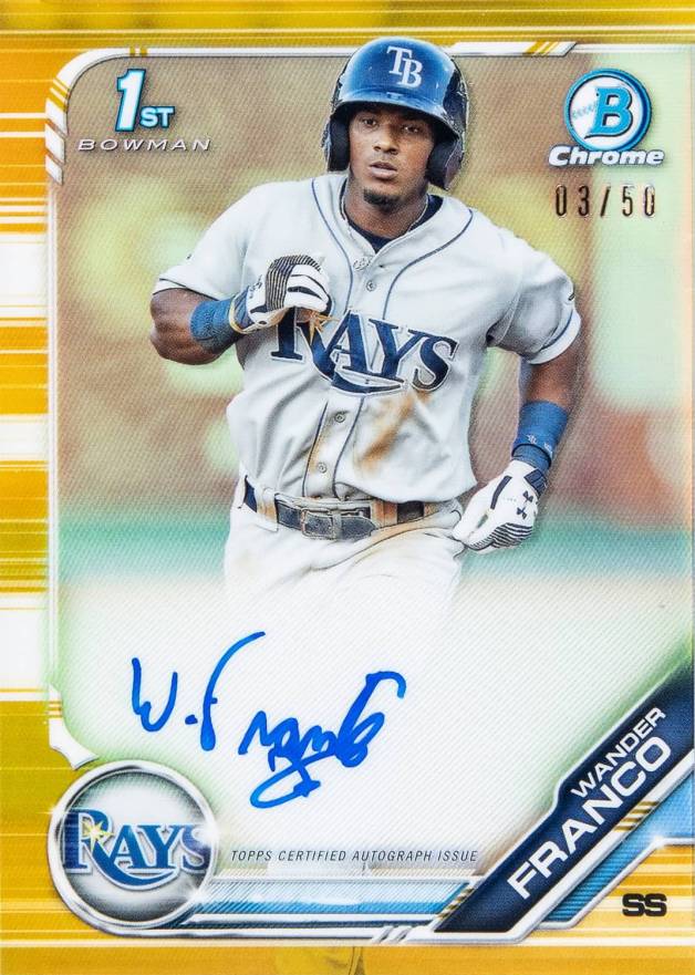 2019 Bowman Prospect Autographs Chrome Wander Franco #WF Baseball Card