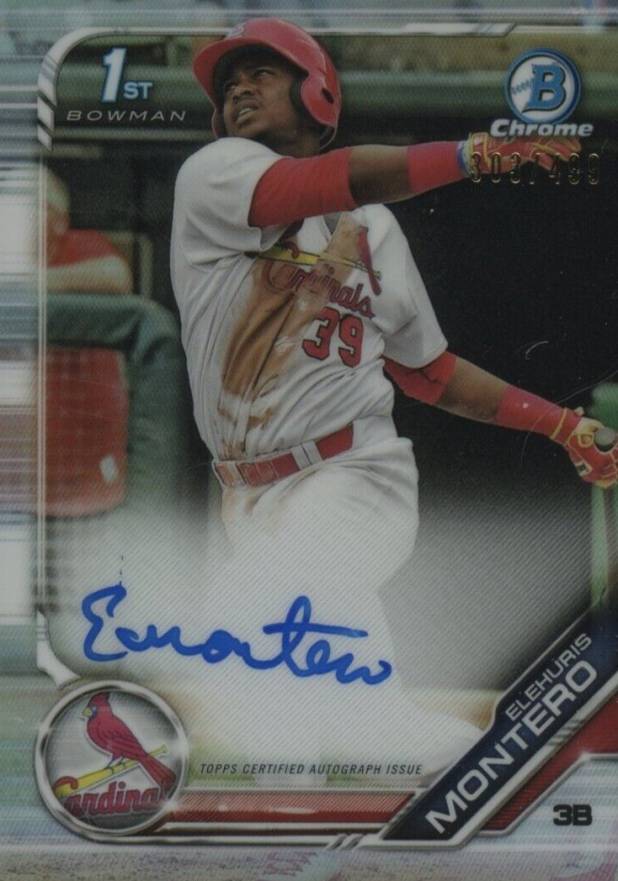 2019 Bowman Prospect Autographs Chrome Elehuris Montero #EM Baseball Card