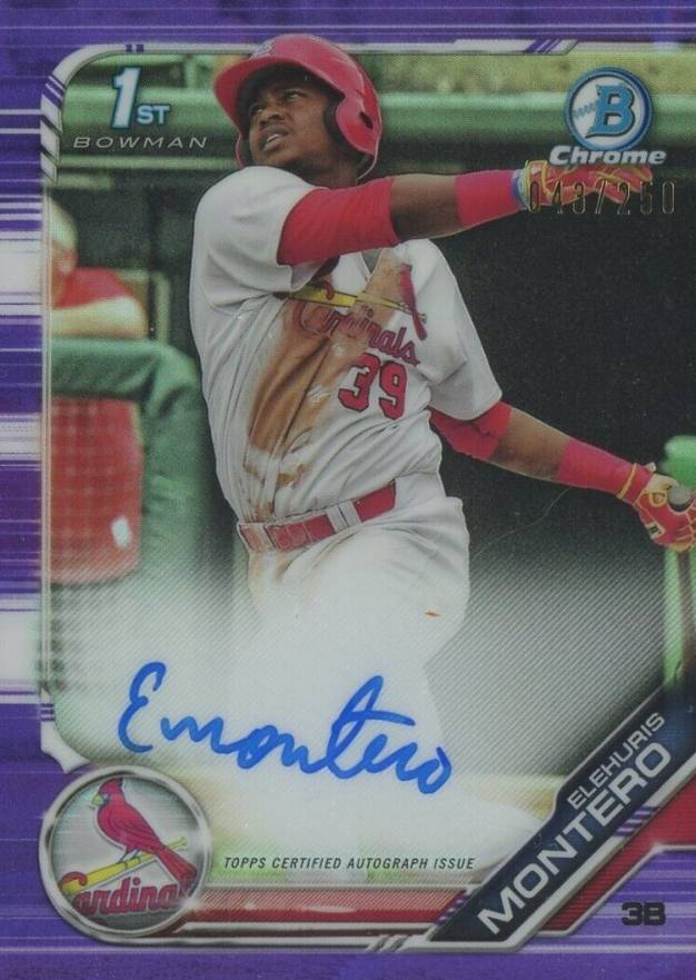 2019 Bowman Prospect Autographs Chrome Elehuris Montero #EM Baseball Card