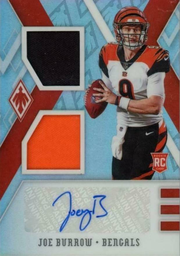 2020 Panini Phoenix RPS Rookie Autograph Dual Jersey Joe Burrow #JB Football Card