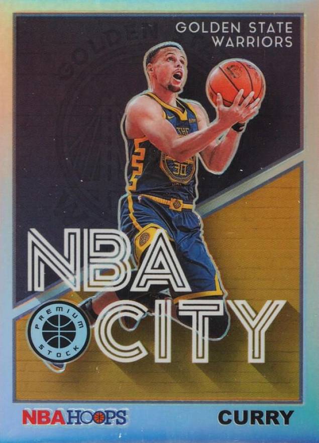 2019 Hoops Premium Stock NBA City Stephen Curry #2 Basketball Card