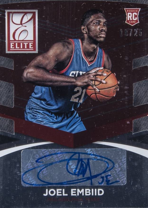 2014 Panini Donruss Elite Status Signatures Joel Embiid #24 Basketball Card