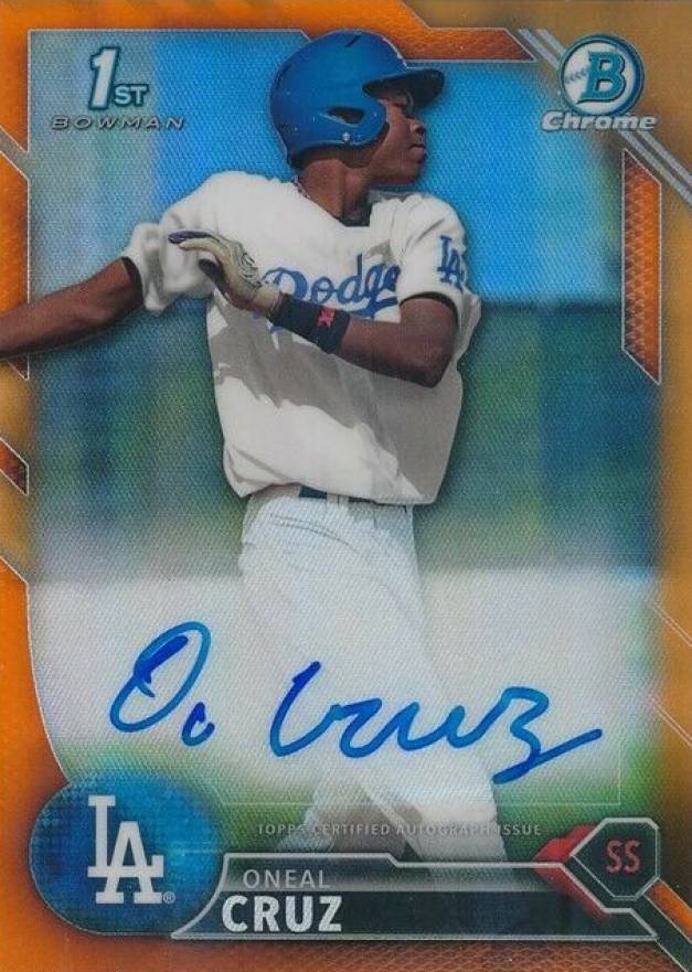 2016 Bowman Chrome Prospects Autographs Oneal Cruz #OC Baseball Card