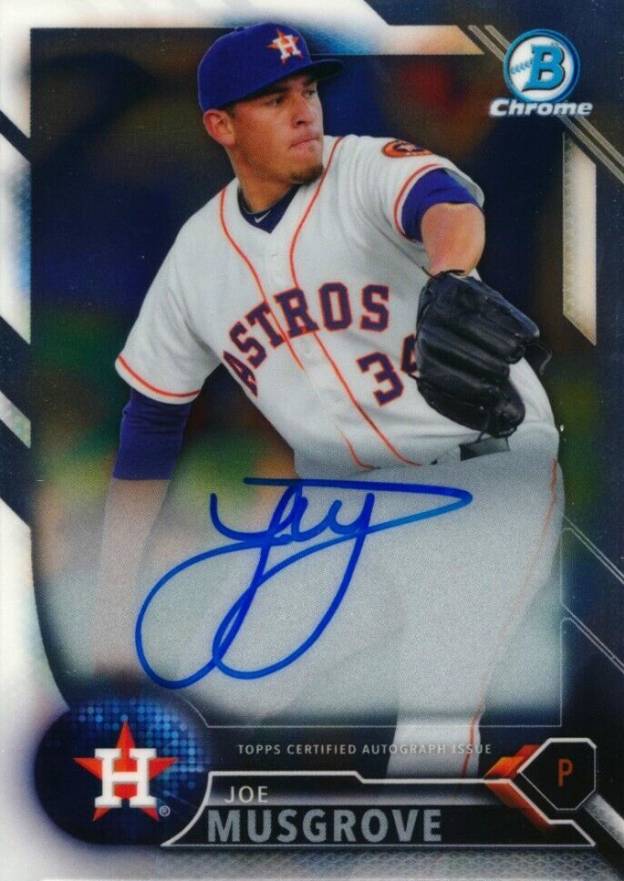 2016 Bowman Chrome Prospects Autographs Joe Musgrove #JMU Baseball Card